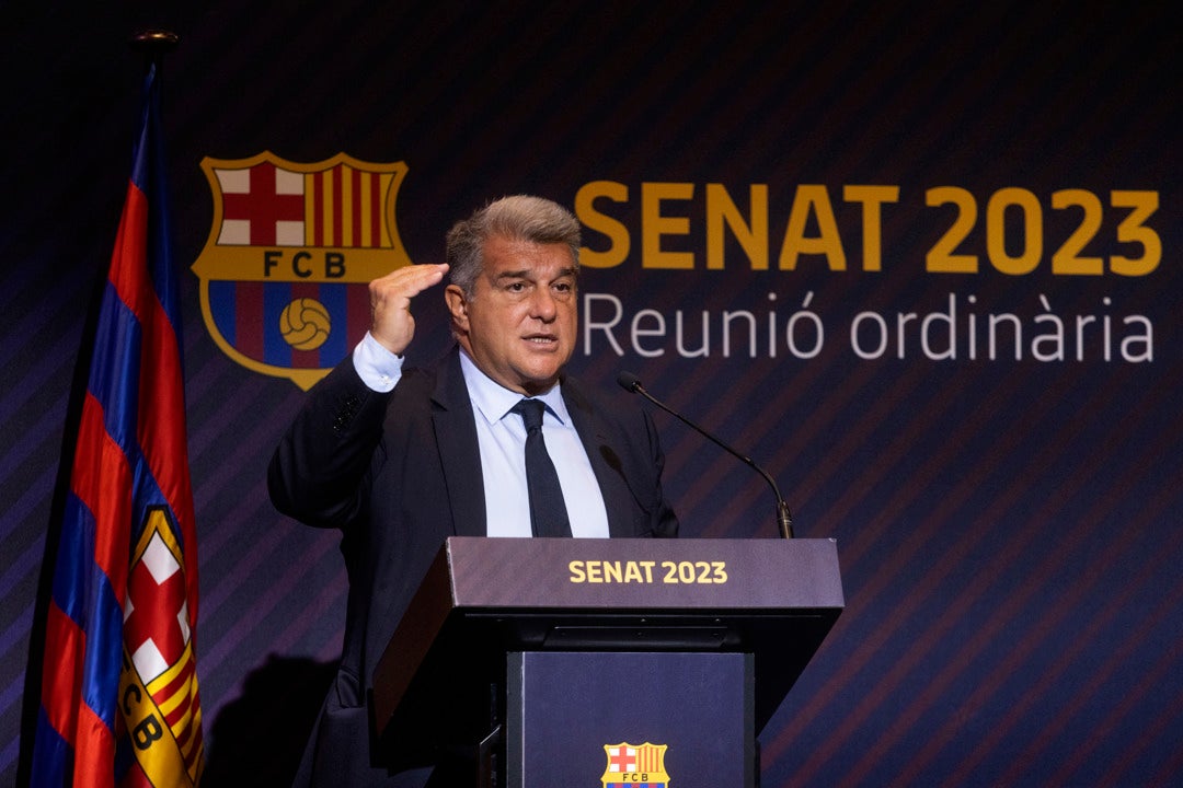 Laporta: "El objetivo es aspirar a todo" Laporta: "El objetivo es aspirar a todo"