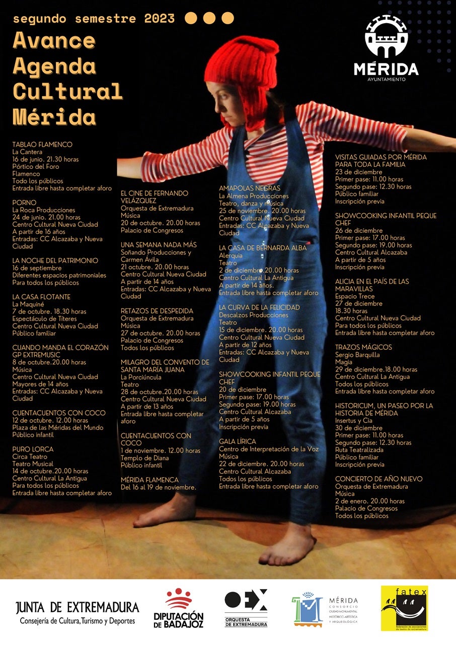 La programación cultural para el segundo semestre contempla teatro, música, espectáculos infantiles y para toda la familia, así como danza, flamenco, visitas y talleres La programación cultural para el segundo semestre contempla teatro, música, espectáculos infantiles y para toda la familia, así como danza, flamenco, visitas y talleres