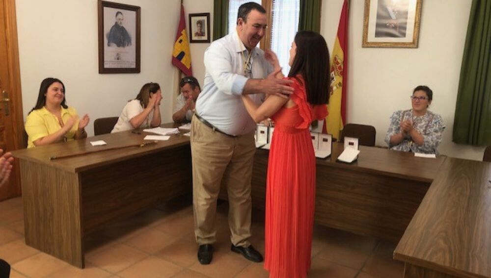 Herrera y De la Cruz en el acto de investidura