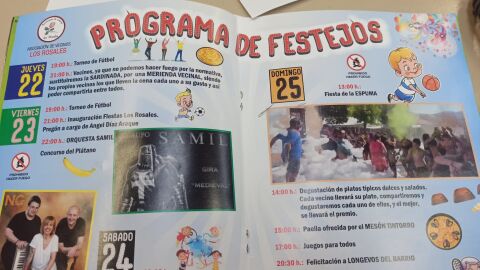 Programa de festejos del barrio de los rosales