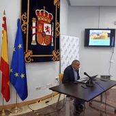 Marcelino Rojo durante la rueda de prensa en Ciudad Real Marcelino Rojo durante la rueda de prensa en Ciudad Real