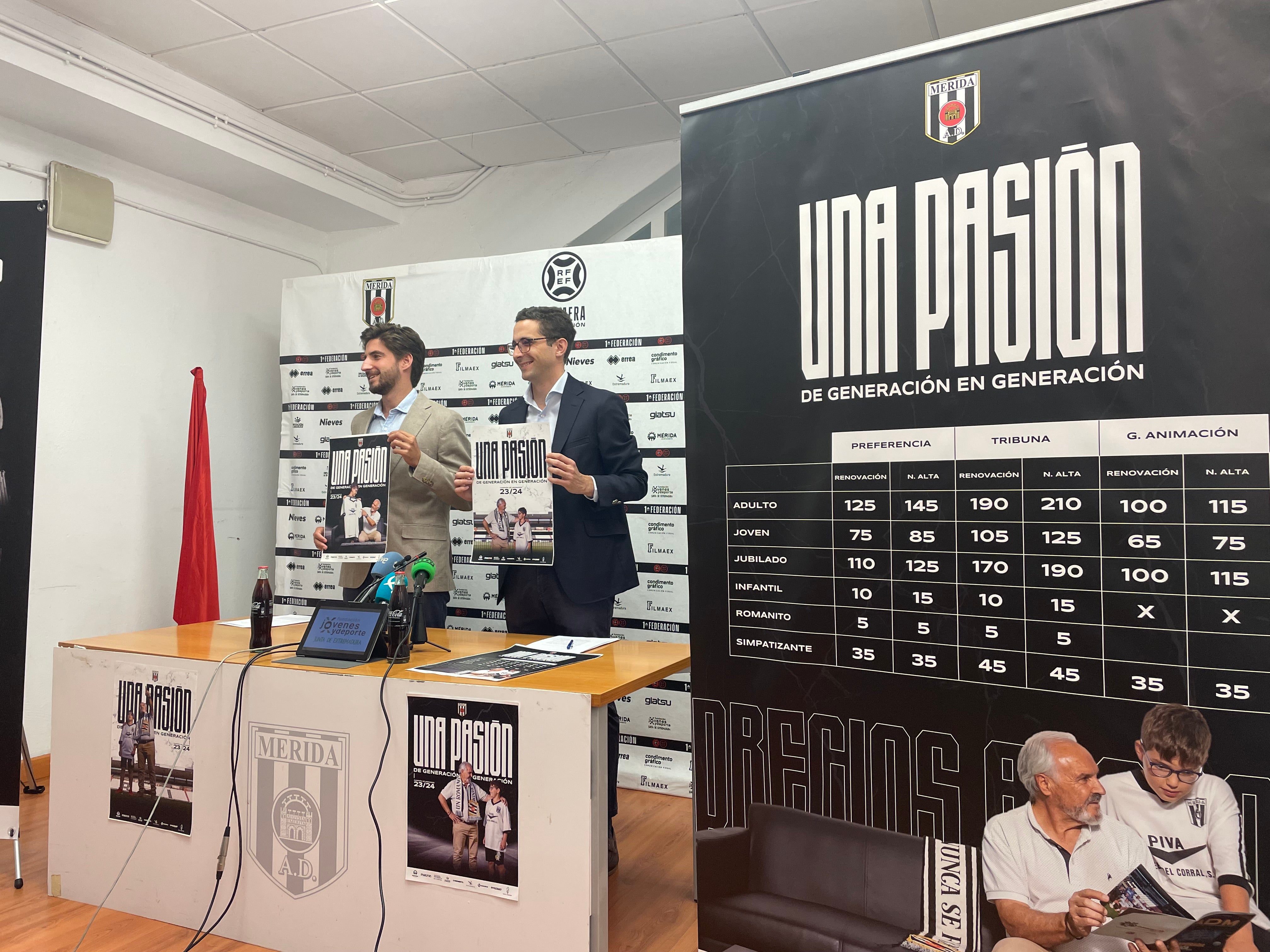 Una pasión de generación en generación, lema de la campaña de abonos del AD Mérida para la temporada 23/24 Una pasión de generación en generación, lema de la campaña de abonos del AD Mérida para la temporada 23/24