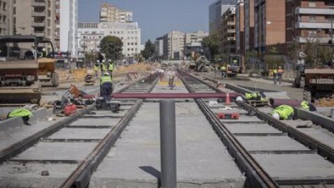 Obras de ampliación el tranvía