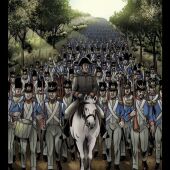 Imagen del cómic de la batalla del Trocadero