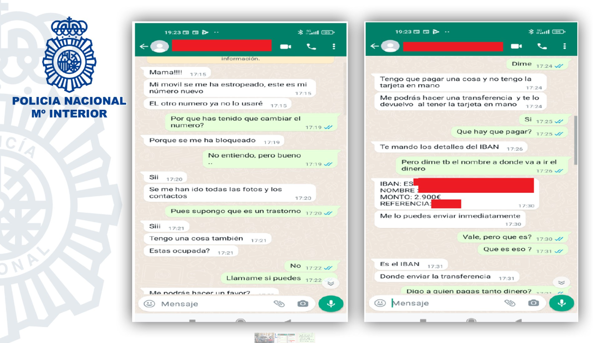 La Policía Nacional alerta sobre la estafa del mensaje de whatsapp del “falso hijo” que pide dinero con urgencia La Policía Nacional alerta sobre la estafa del mensaje de whatsapp del “falso hijo” que pide dinero con urgencia