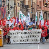 Manifestación en Logroño para exigir a Justicia mejoras en el sector.