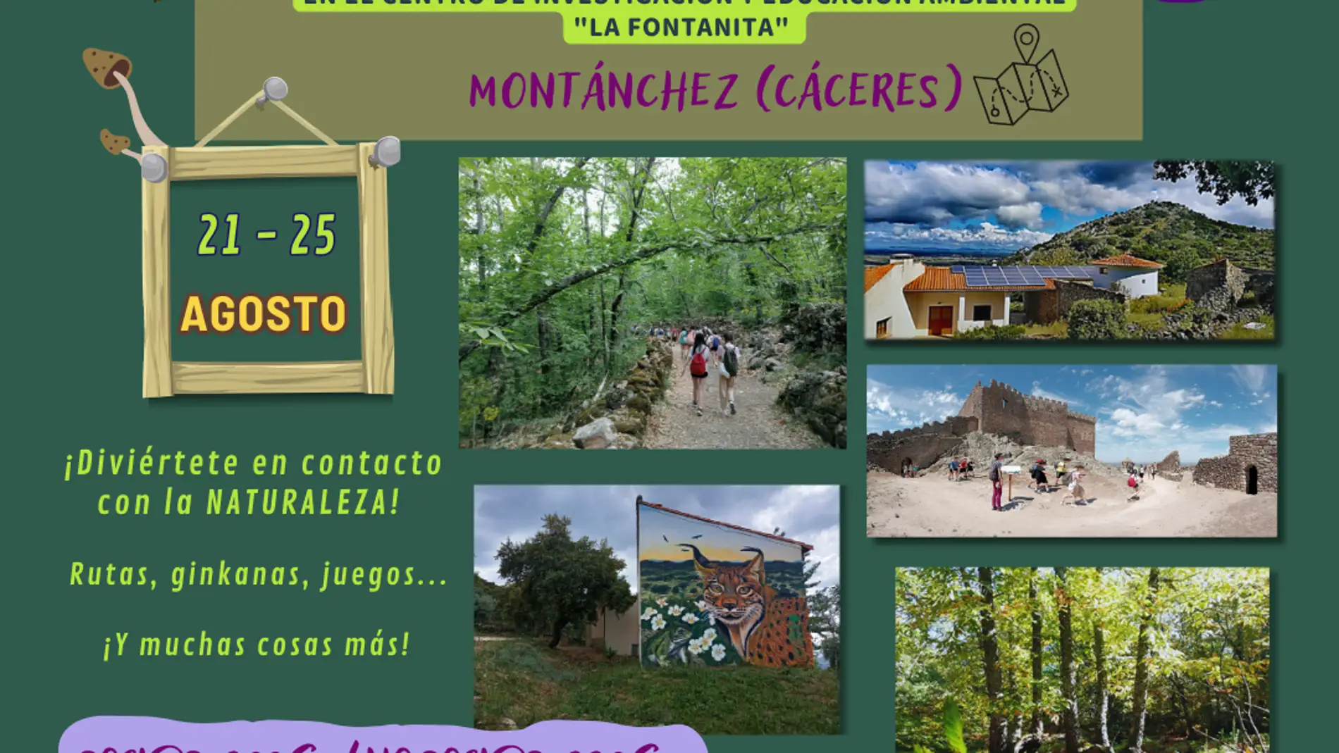 Adenex desarrollará en Mérida y en Montánchez campamentos medioambientales para menores