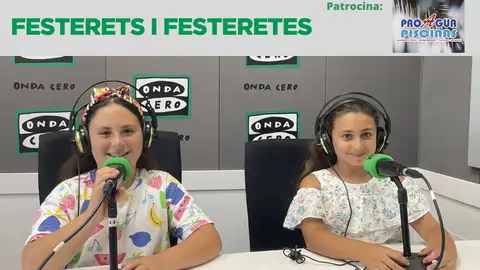 Anaïs i Aitana en la secció de 'Festerets i Festeretes' que patrocina Proagua Piscinas. Anaïs i Aitana en la secció de 'Festerets i Festeretes' que patrocina Proagua Piscinas.