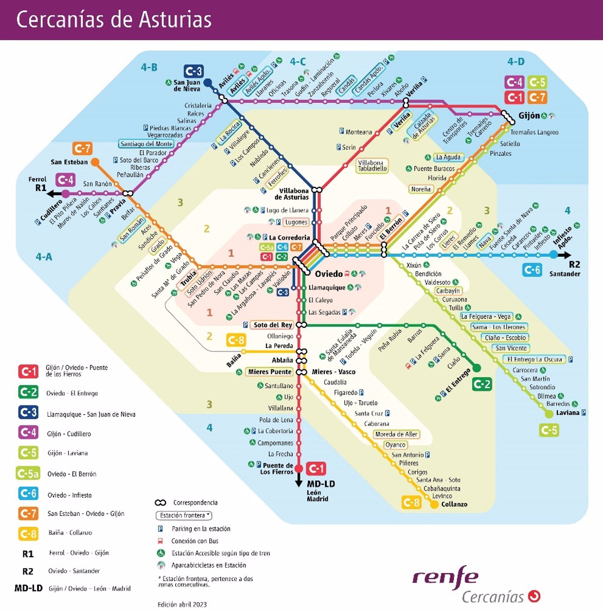 Renfe implanta la integración tarifaria en el núcleo de Cercanías de Asturias Renfe implanta la integración tarifaria en el núcleo de Cercanías de Asturias