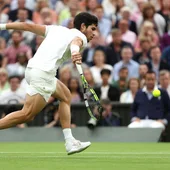 Carlos Alcaraz durante las semifinales de Wimbledon 2023 Carlos Alcaraz durante las semifinales de Wimbledon 2023