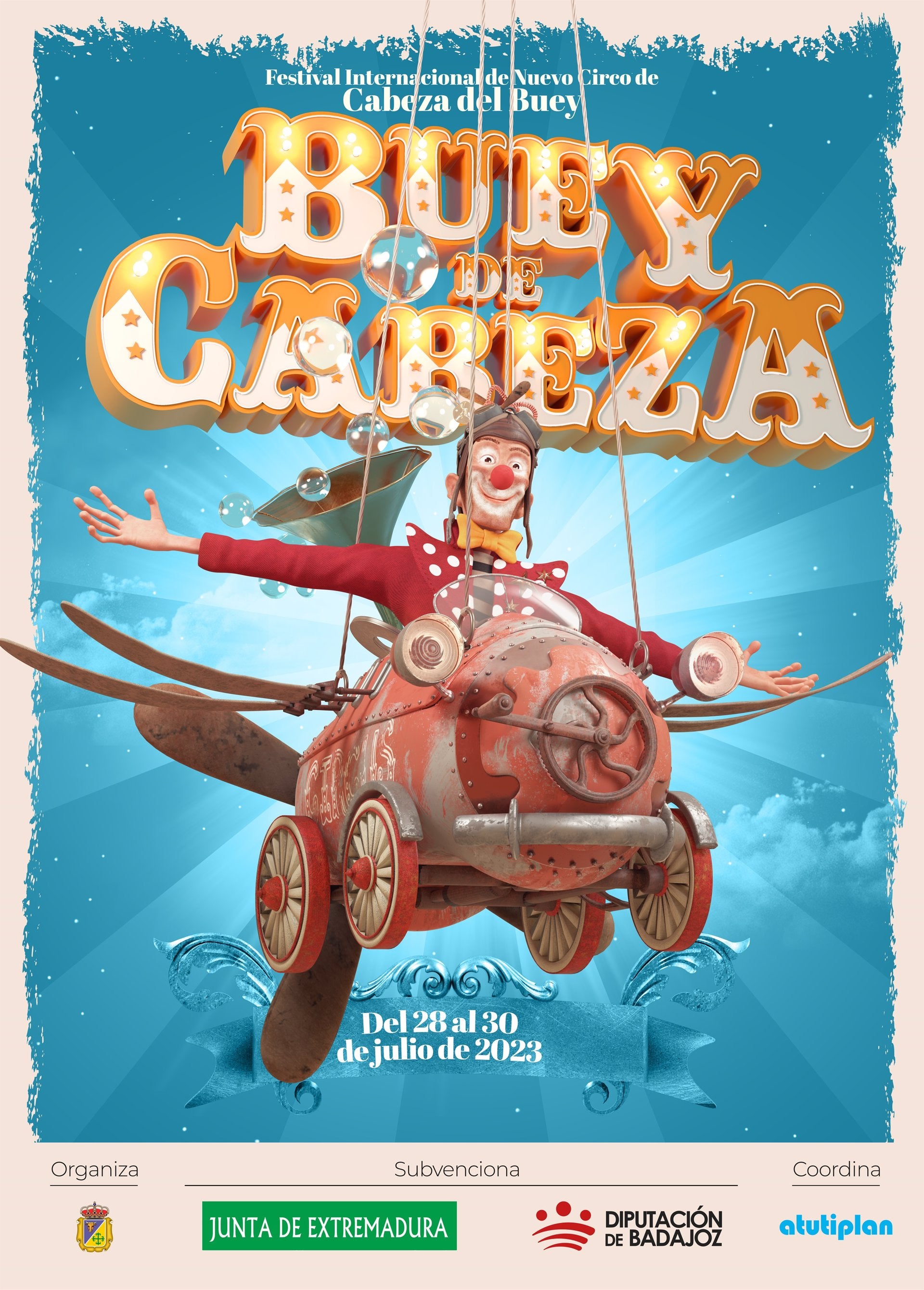 Del 28 al 30 de julio Cabeza del Buey acogerá la 13ª edición del Festival Internacional de Nuevo Circo 'Buey de Cabeza' Del 28 al 30 de julio Cabeza del Buey acogerá la 13ª edición del Festival Internacional de Nuevo Circo 'Buey de Cabeza'