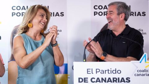 Cristina Valido, dpiutada electa de CC por Santa Cruz y Fernando Clavijo secretario nacional de CC