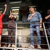 Pedro Sánchez celebra su resultado electoral el 23J en Ferraz