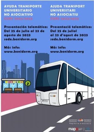 Benidorm convoca las ayudas al transporte universitario no asociado Benidorm convoca las ayudas al transporte universitario no asociado