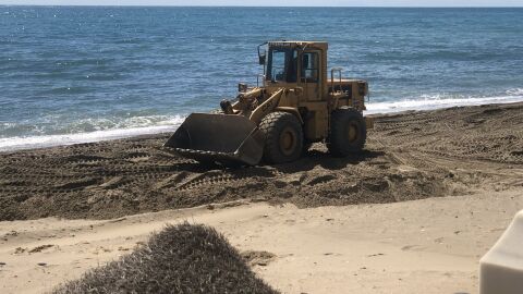 Imagen de archivo de aportes de arena anteriores en las playas de Marbella