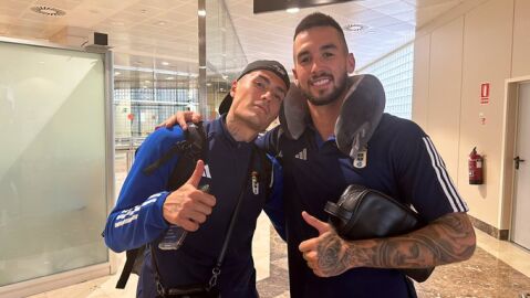 Hugo Rama y &Aacute;lex Mill&aacute;n a la llegada a Asturias