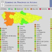 Catorce municipios asturianos tendrán hoy riesgo 'muy alto' de incendios forestales