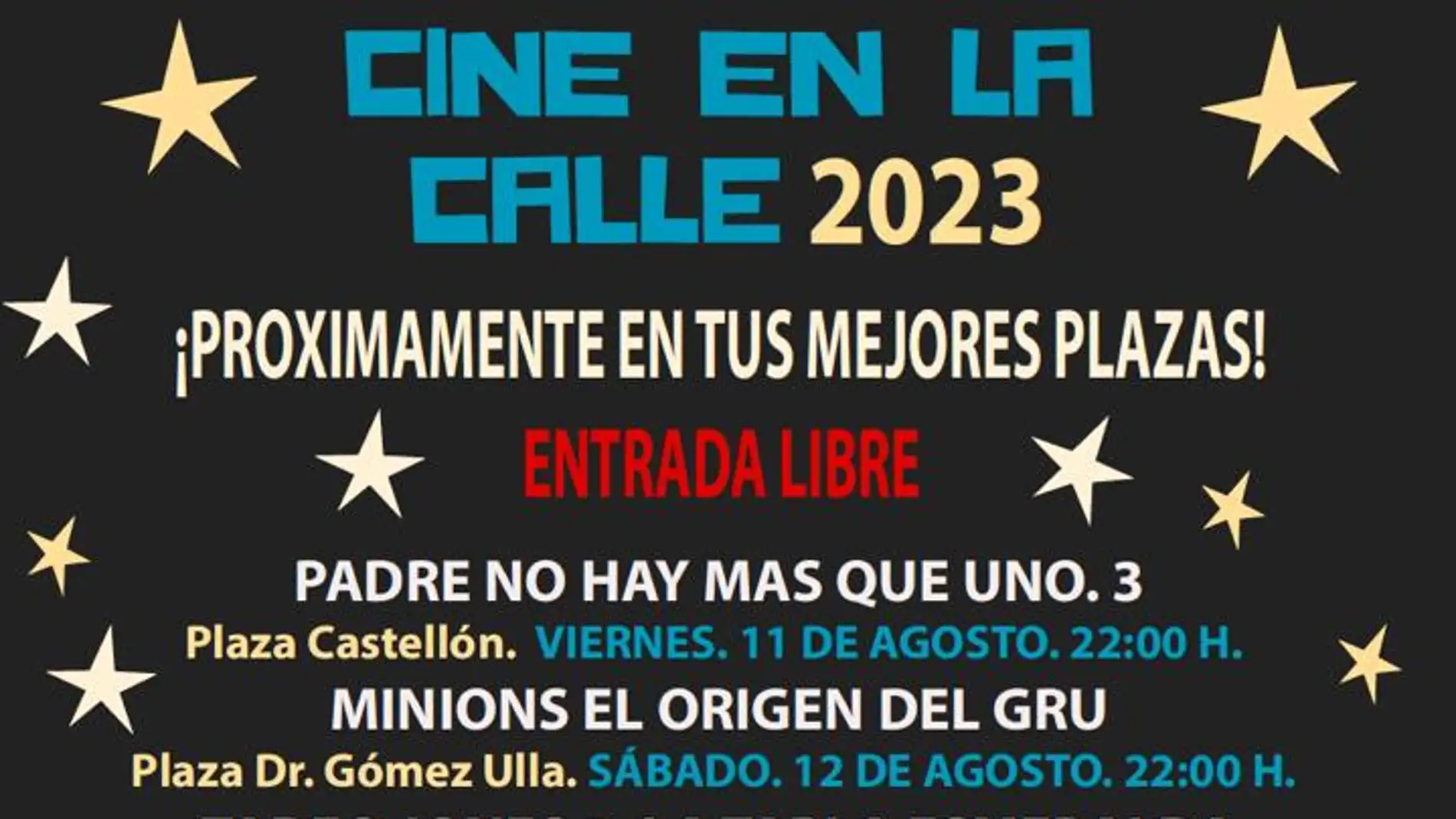 Cartel del programa 'Cine en la Calle' 2023 en Alicante 