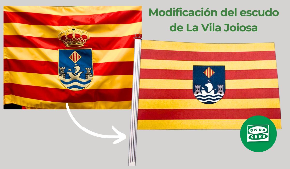 El escudo de la bandera de la Vila Joiosa pierde su corona El escudo de la bandera de la Vila Joiosa pierde su corona