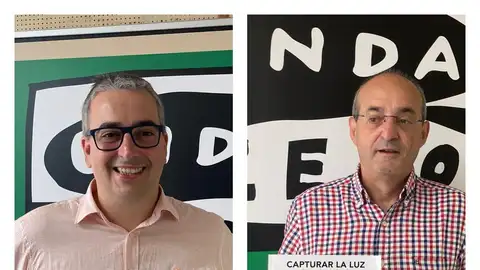 Antonio Casas, concejal del ayuntamiento de Palencia y Javier de la Cruz, escritor Palencia