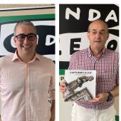 Antonio Casas, concejal del ayuntamiento de Palencia y Javier de la Cruz, escritor