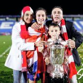 La familia Navarro García en la celebración del trofeo conseguido por el Atlético de Madrid. Mayo 2023