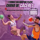 El I Torneo de Balonmano Playa Ciudad de Cáceres se celebra este sábado con la participación de ocho equipos