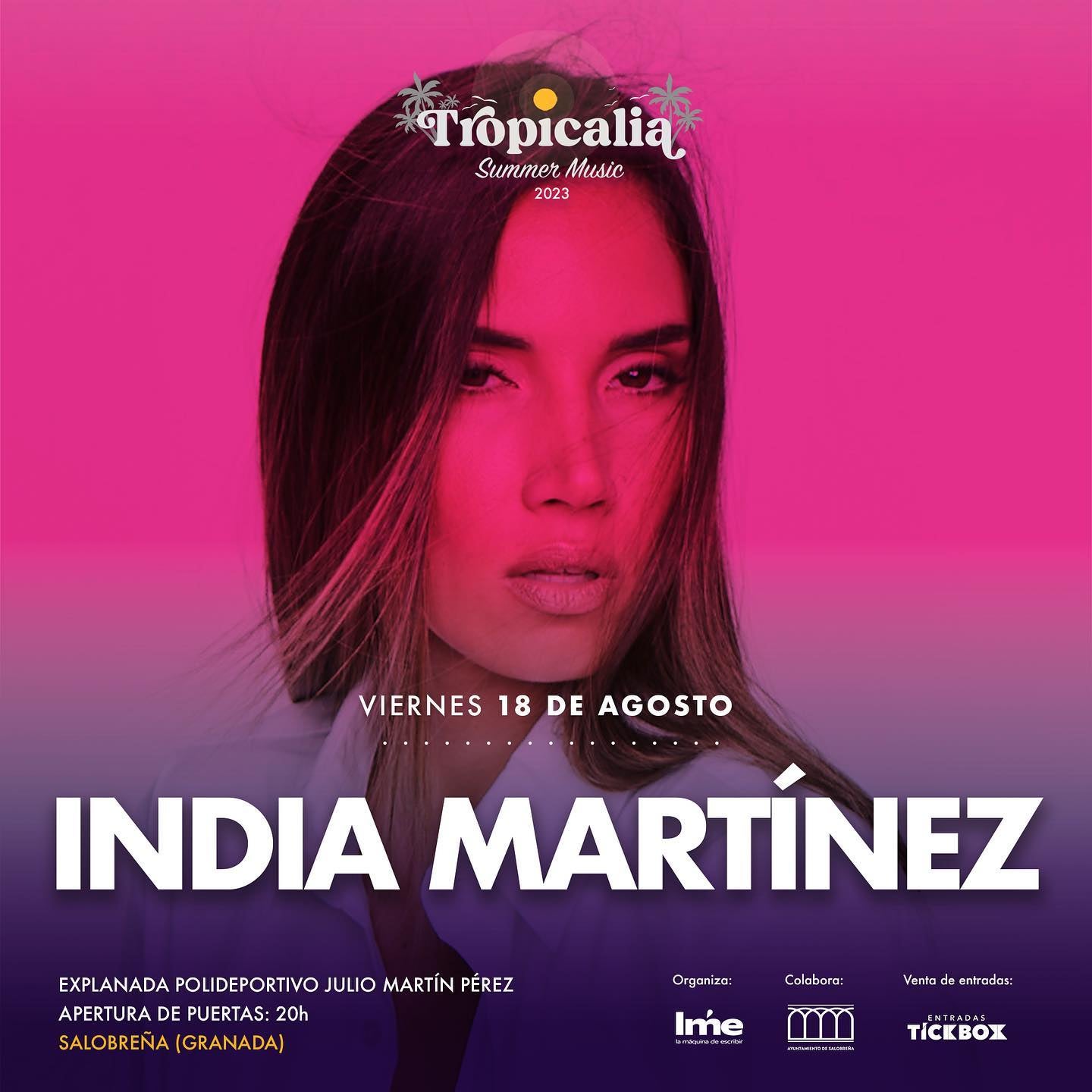 India Martinez : " "Nuestro Mundo" surge de letras, poesía y relatos que escribí en mi primer libro". " Quienes vengan a Tropicalia van a disfrutar de un espectáculo con visuales muy novedosos". Hablamos con la artista mientras se desplaza a Salobreña. India Martinez : " "Nuestro Mundo" surge de letras, poesía y relatos que escribí en mi primer libro". " Quienes vengan a Tropicalia van a disfrutar de un espectáculo con visuales muy novedosos". Hablamos con la artista mientras se desplaza a Salobreña.