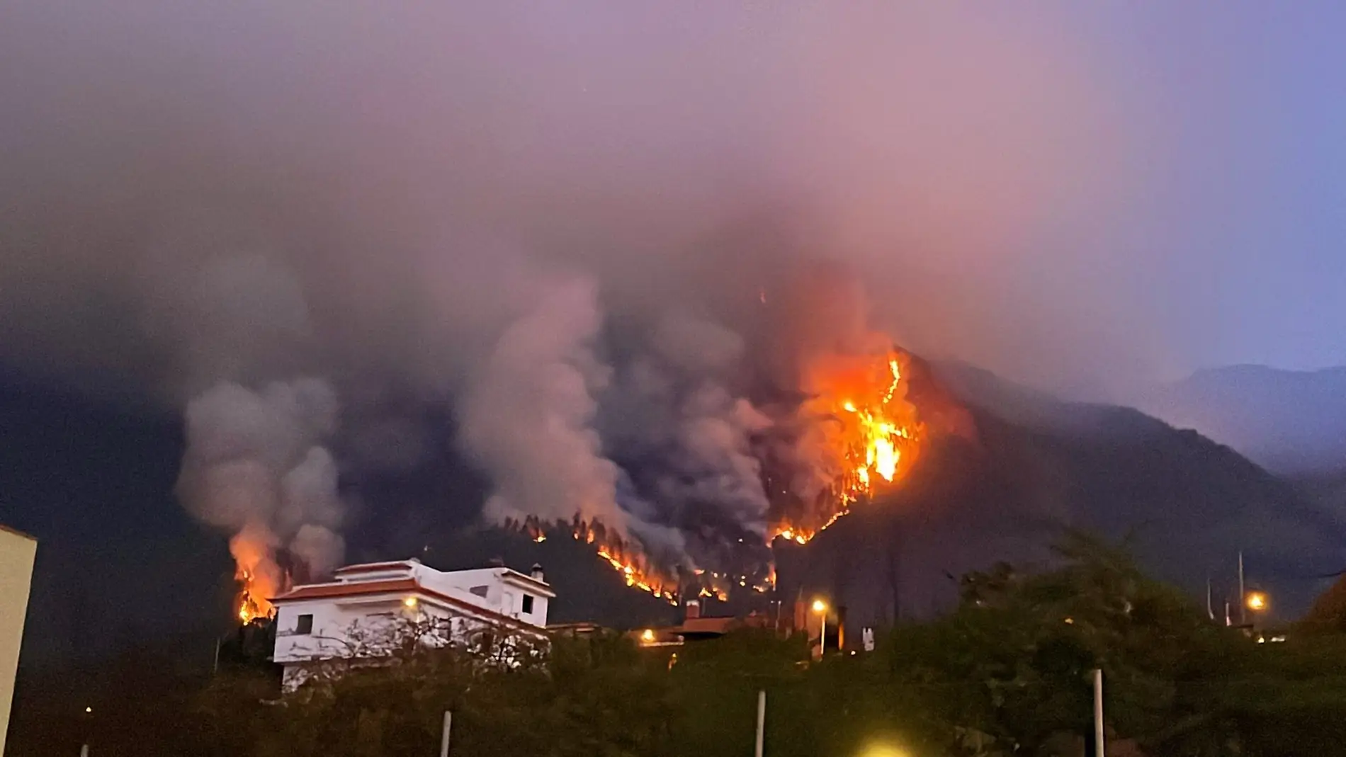 Imagen de archivo de uno de los incendios declarados este pasado verano del año 2023 en la isla de Tenerife que se encuentra hoy en prealerta por peligro de incendio forestal