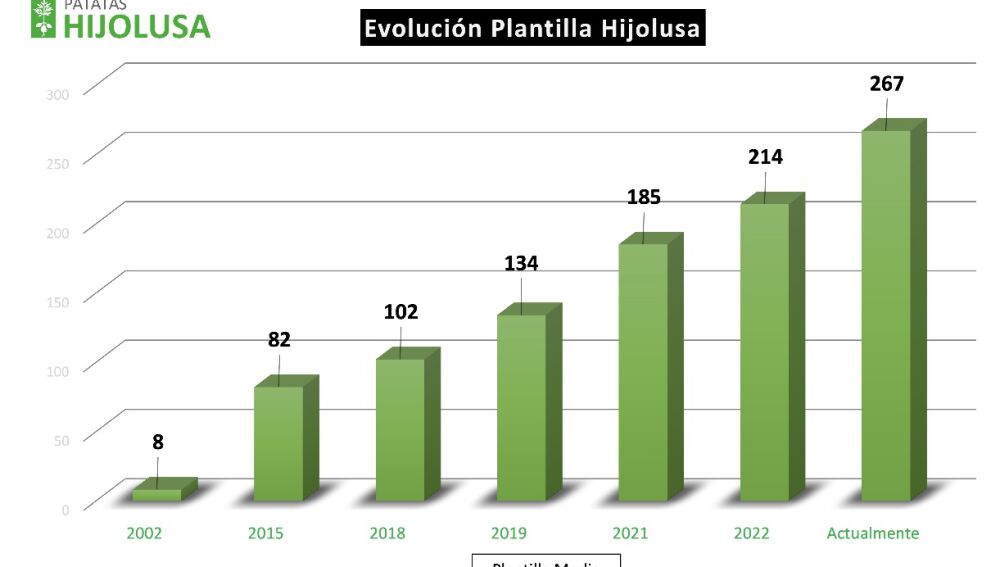 Gráfico de la plantilla media de Patatas Hijolusa