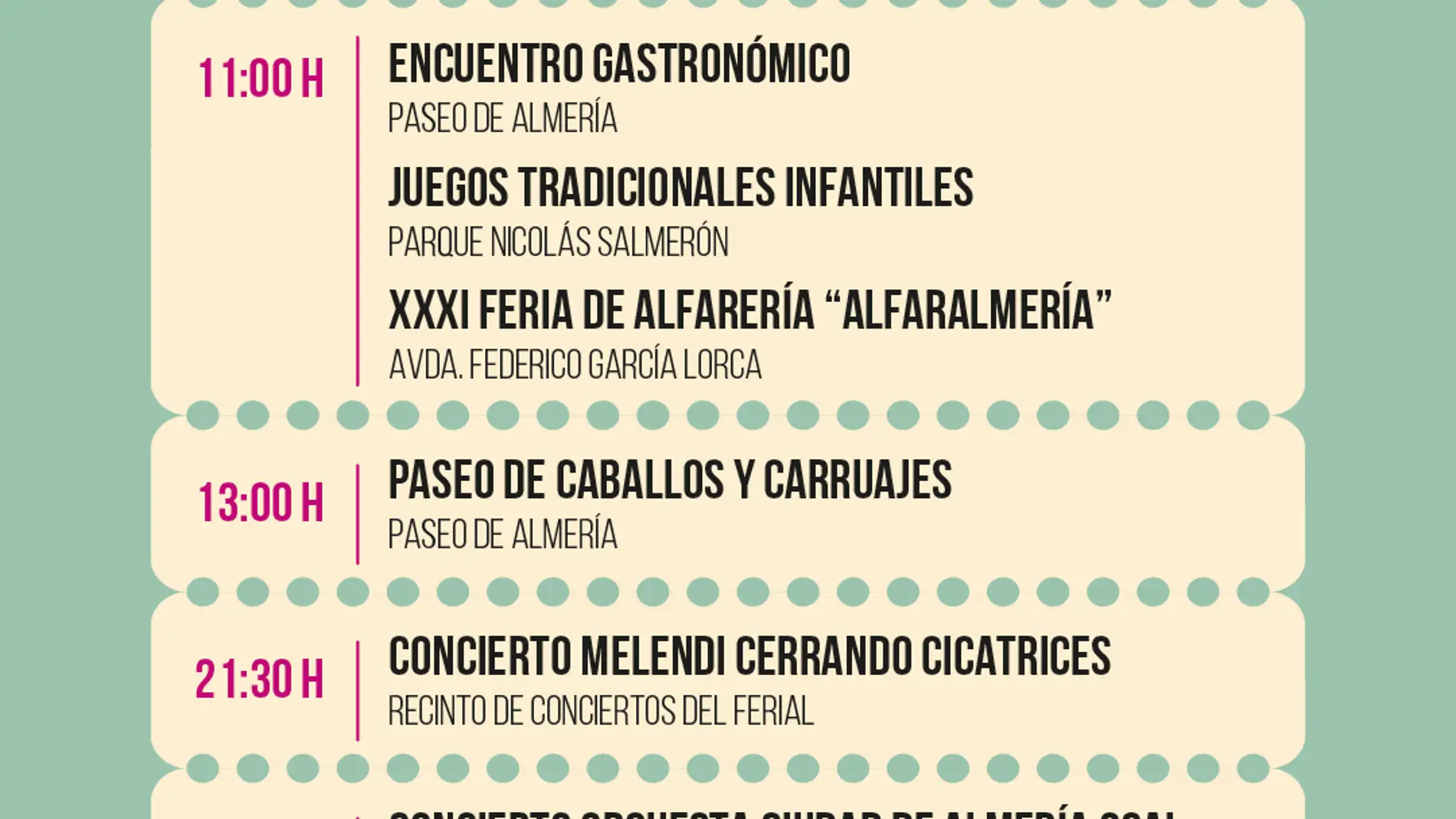 Feria de Almería 2023: programación del viernes, 25 de agosto