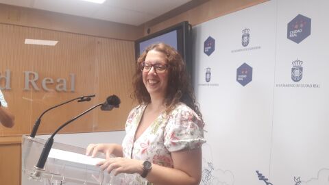 Sara Martínez durante la rueda prensa