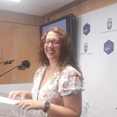 Sara Martínez durante la rueda prensa Sara Martínez durante la rueda prensa