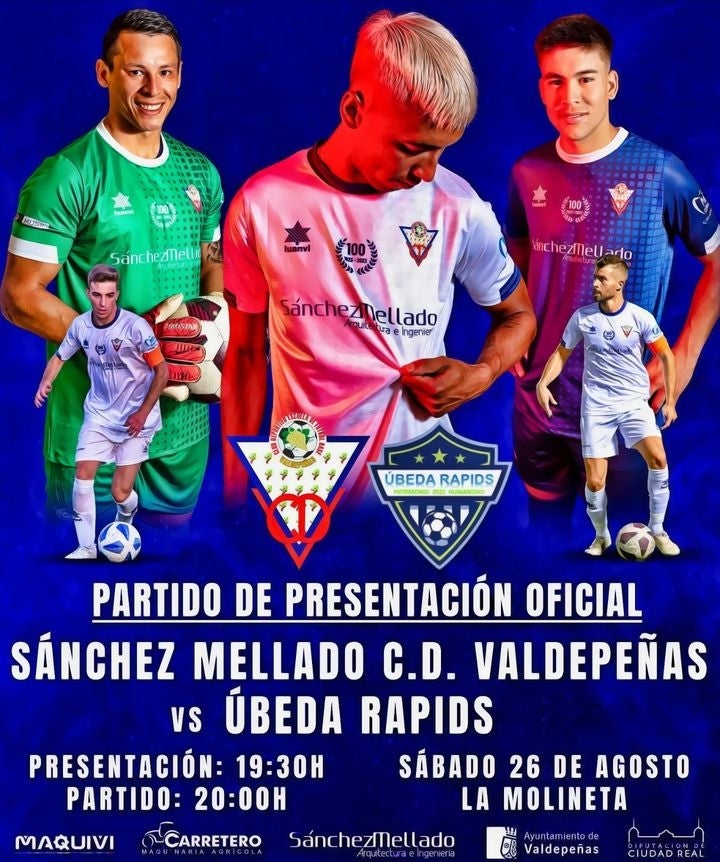 Este sábado se presenta oficialmente el equipo Sánchez Mellado C. D. Valdepeñas ante su afición Este sábado se presenta oficialmente el equipo Sánchez Mellado C. D. Valdepeñas ante su afición