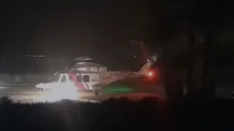 Aterrizaje del pasado mi&eacute;rcoles en el aeropuerto improvisado para rescatar a un hombre con s&iacute;ntomas de ahogamiento