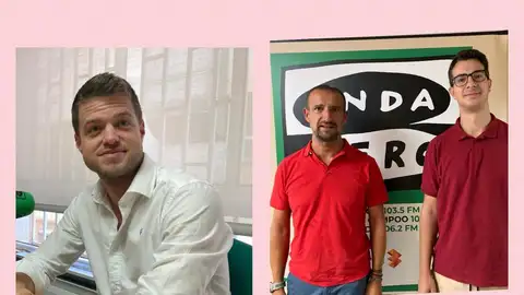 Álvaro Bilbao, concejal de Urbanismo y Noe Gento y Jorge Vicent de la banda municipal de música de Palencia Palencia