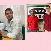 Álvaro Bilbao, concejal de Urbanismo y Noe Gento y Jorge Vicent de la banda municipal de música de Palencia