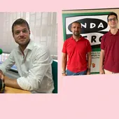 Álvaro Bilbao, concejal de Urbanismo y Noe Gento y Jorge Vicent de la banda municipal de música de Palencia Álvaro Bilbao, concejal de Urbanismo y Noe Gento y Jorge Vicent de la banda municipal de música de Palencia