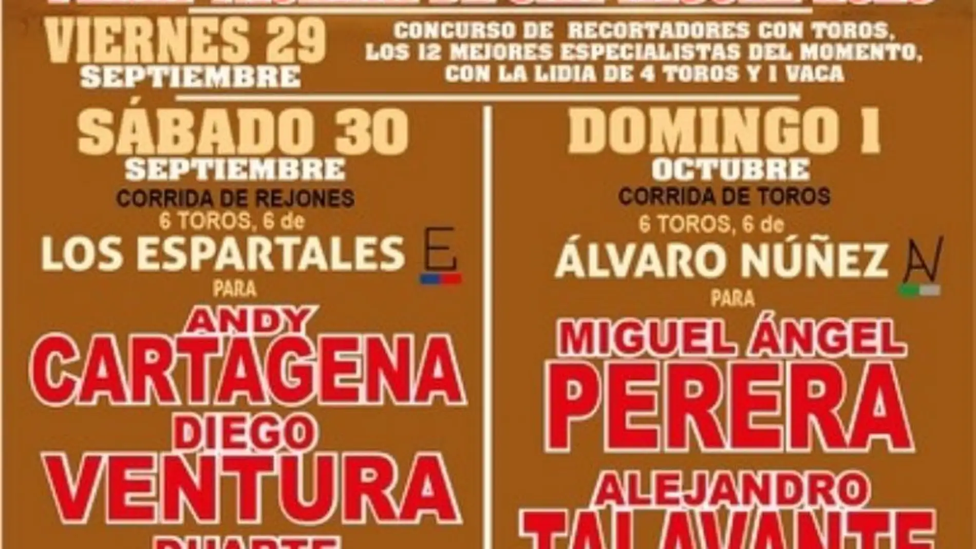 Perera, Talavante y Juanito torearán en la Feria de Zafra el próximo 1 de octubre