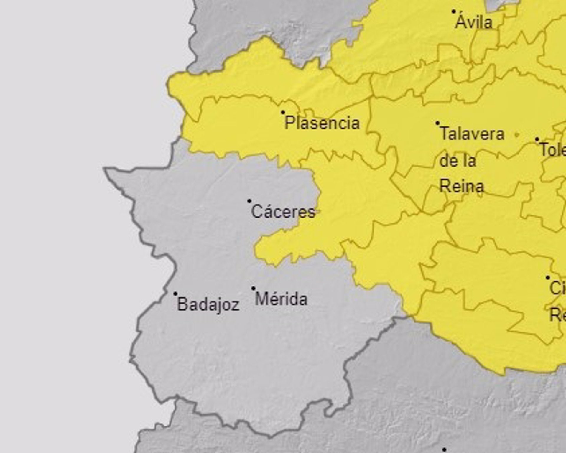 Avisos amarillos por fuertes lluvias y tormentas este sábado en el norte y el este de Extremadura Avisos amarillos por fuertes lluvias y tormentas este sábado en el norte y el este de Extremadura