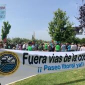 Una de las protestas de la Plataforma para que se desmantelen las vías 
