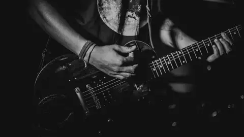 Imagen de archivo de un guitarrista de rock&roll Imagen de archivo de un guitarrista de rock&roll