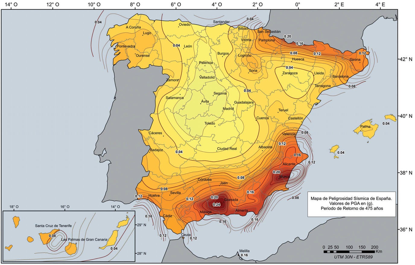 Involcan cifra la alta probabilidad de que ocurra un terremoto fuerte en España en las próximas décadas Involcan cifra la alta probabilidad de que ocurra un terremoto fuerte en España en las próximas décadas