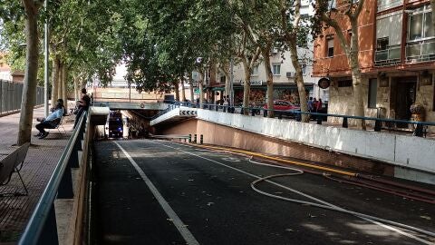 El t&uacute;nel de la calle Torrelaguna de Alcal&aacute; de Henares permanece cerrado tras las fuertes lluvias de esta madrugada