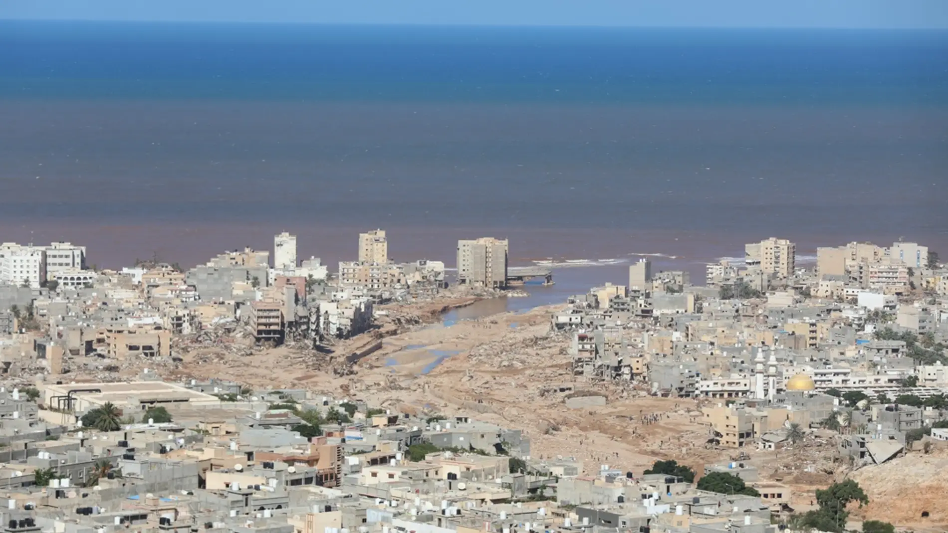 Vista general de Derna, Libia