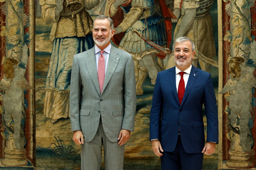 Felipe VI recibe al alcalde de Barcelona Jaume Collboni después 17 años sin reuniones institucionales Felipe VI recibe al alcalde de Barcelona Jaume Collboni después 17 años sin reuniones institucionales