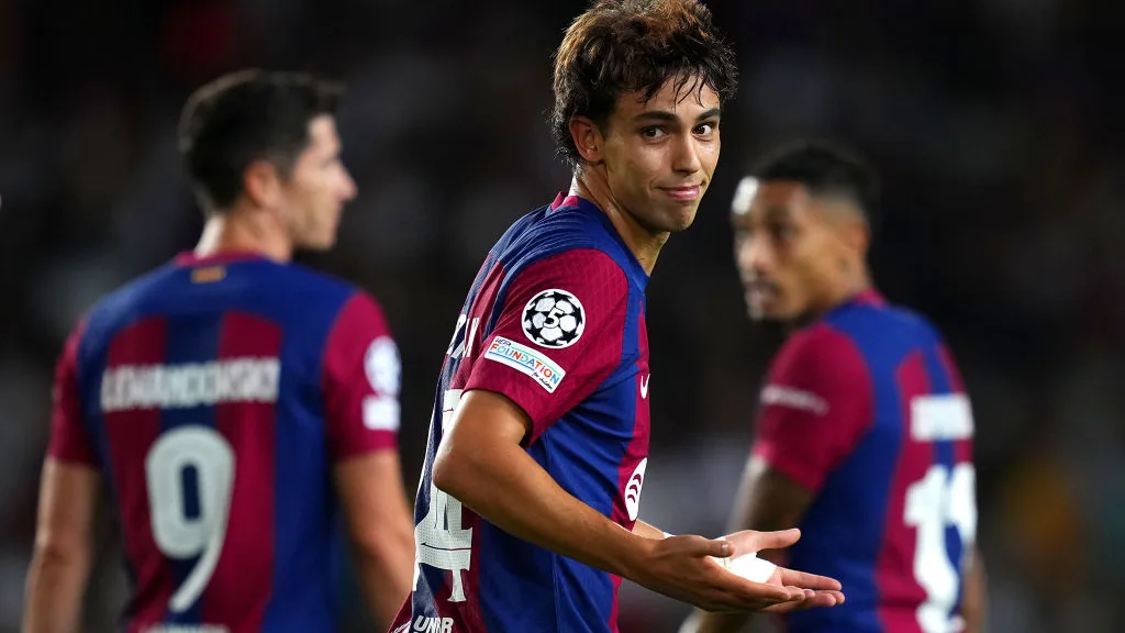 Joao Félix celebra un gol con el Barça Joao Félix celebra un gol con el Barça