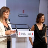 La directora general de Protecció Civil, Marta Cassany, i la directora del Servei Meteorològic de Catalunya, Sarai Sarroca