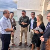 Nuria Montes llegando al foro de Movilidad de Benidorm