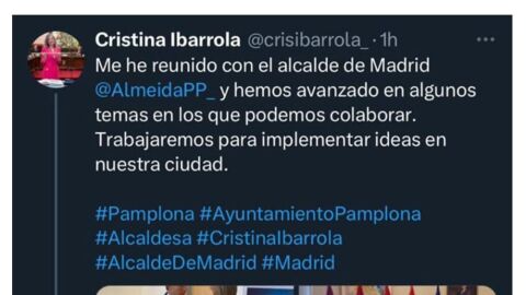 Javier Abrego aclara la pol&eacute;mica con el tweet de Cristina Ibarrola